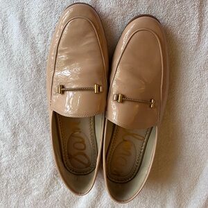 Sam Edelman Bone color loafers with gold hardware